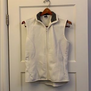 White fleece vest